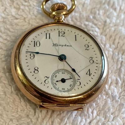 Vintage Dueber 15 Jewel Hampden Pocket Watch