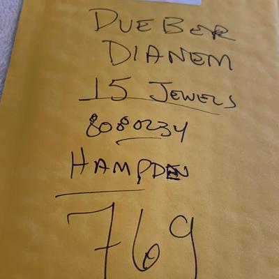 Vintage Dueber 15 Jewel Hampden Pocket Watch