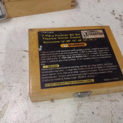 Collection of Various Sized Forstner and Router Bits