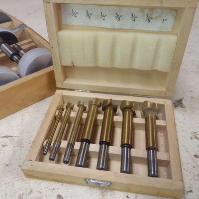 Collection of Various Sized Forstner and Router Bits
