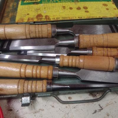 Collection of Router Tools and Wood Chisels