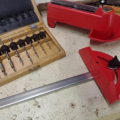 Collection of Router Tools and Wood Chisels