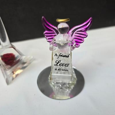 Blown glass and other delicate figurines - Flowers - Angel - and more