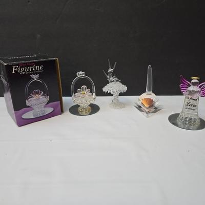 Blown glass and other delicate figurines - Flowers - Angel - and more