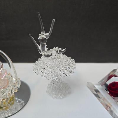 Blown glass and other delicate figurines - Flowers - Angel - and more