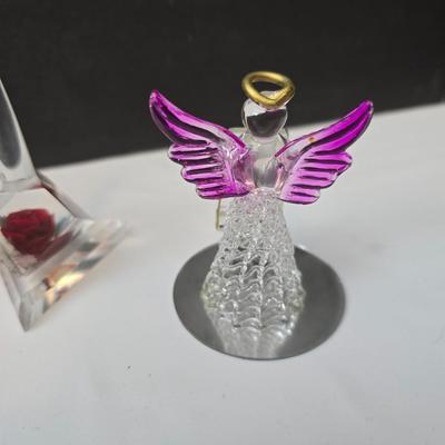 Blown glass and other delicate figurines - Flowers - Angel - and more