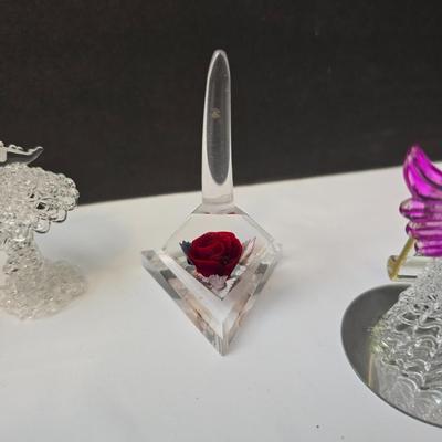 Blown glass and other delicate figurines - Flowers - Angel - and more