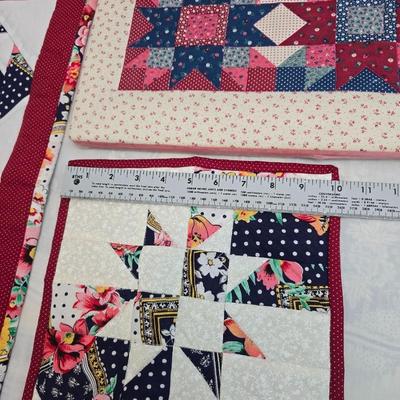 Collection of quilted fabrics - wall hanging - pillow case - table runner - and more