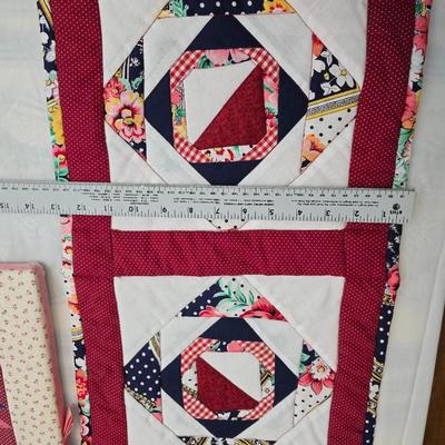 Collection of quilted fabrics - wall hanging - pillow case - table runner - and more