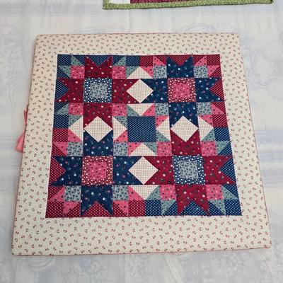 Collection of quilted fabrics - wall hanging - pillow case - table runner - and more