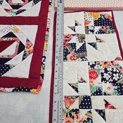 Collection of quilted fabrics - wall hanging - pillow case - table runner - and more