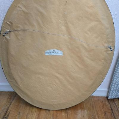 Ruth Baderain floral art in nice large oval frame