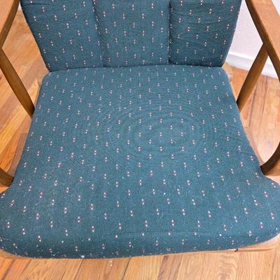 Nice wooden Glider Rocker - with Afghan throw