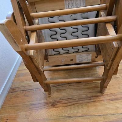 Nice wooden Glider Rocker - with Afghan throw