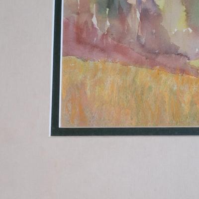 Watercolor and Pastel Mountains and a Valley Painting (GB-EL)