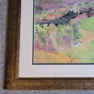Watercolor and Pastel Mountains and a Valley Painting (GB-EL)