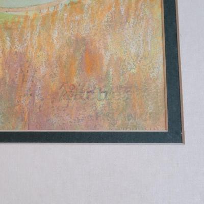 Watercolor and Pastel Mountains and a Valley Painting (GB-EL)