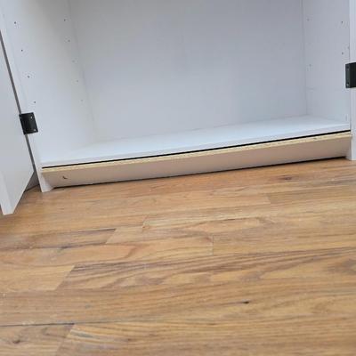 White two-door closet cabinet - storage cabinet with adjustable shelves