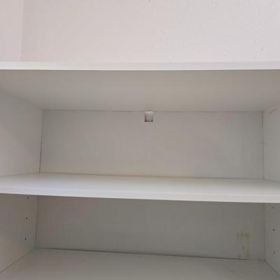 White two-door closet cabinet - storage cabinet with adjustable shelves