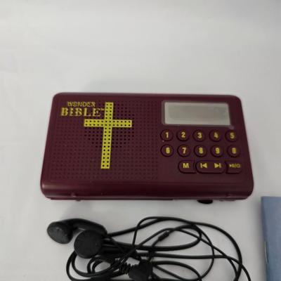 Wonder Bible audio player with player guide and religious booklets