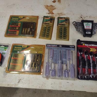 Assortment of Wrenches, Driver Bits and Other New in Package