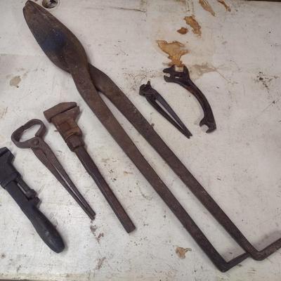 Assortment of Vintage Blacksmithing and Other Tools