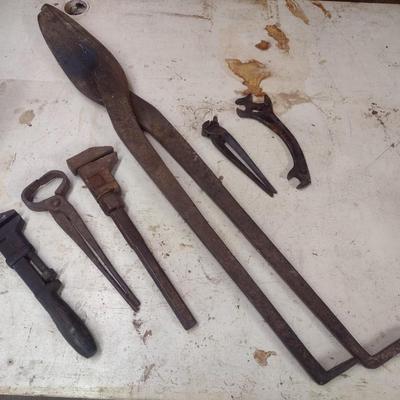 Assortment of Vintage Blacksmithing and Other Tools