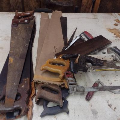 Nice Collection of Vintage Hand Saws Includes Warranty Superior and Disston (See all Pictures)