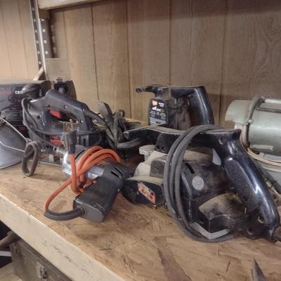 Assortment of Power Hand Tools Planer, Circular Saw, Drill and Other