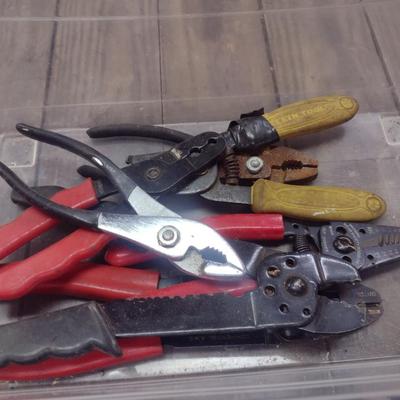 Assortment of Pliers, Channel Locks, Aviation Snips