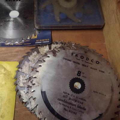Circular and Table Saw Blades Various Sizes Most in Used Condition