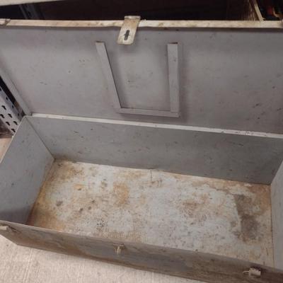 Antique Military Metal Storage Trunk