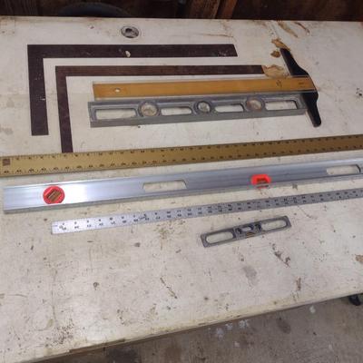 Assortment of Straight Edges, T-Square and Other