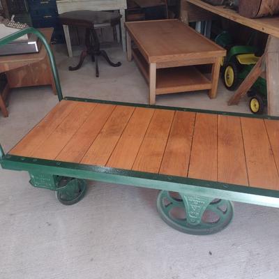 Antique Fairbanks Cast Iron Framed Platform Truck/Cart with Wood Slat Floor Restored Condition