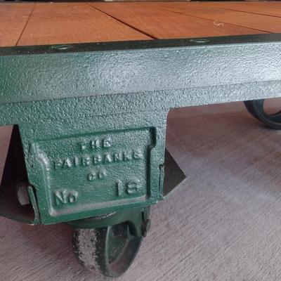 Antique Fairbanks Cast Iron Framed Platform Truck/Cart with Wood Slat Floor Restored Condition