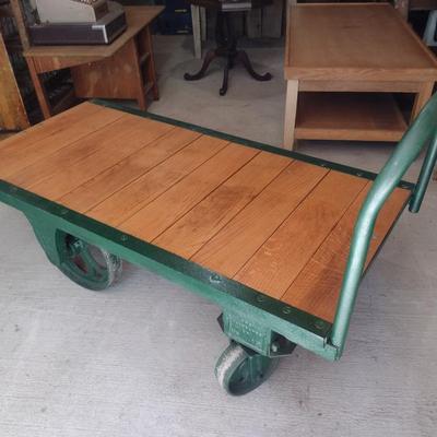 Antique Fairbanks Cast Iron Framed Platform Truck/Cart with Wood Slat Floor Restored Condition
