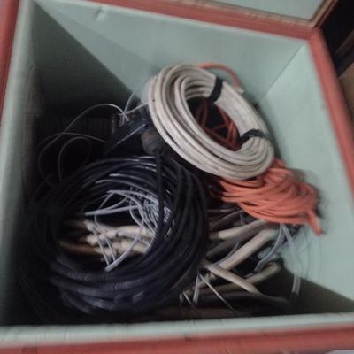Collection of Copper and Aluminum Wire with Plywood Storage Box
