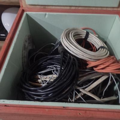 Collection of Copper and Aluminum Wire with Plywood Storage Box