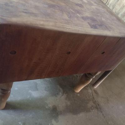 Vintage Butcher Block Table 10" Thick x 36" Long