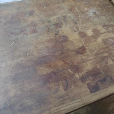 Vintage Butcher Block Table 10" Thick x 36" Long