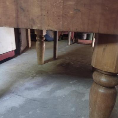 Vintage Butcher Block Table 10" Thick x 36" Long