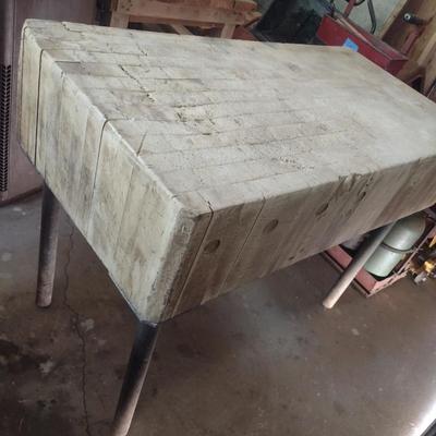 Vintage Butcher Block Table 8" Thick x 49" Long