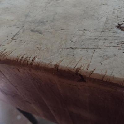 Vintage Butcher Block Table 8" Thick x 49" Long