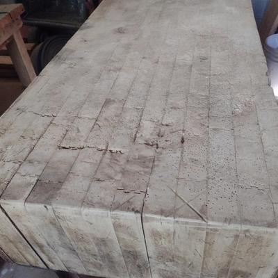 Vintage Butcher Block Table 8" Thick x 49" Long