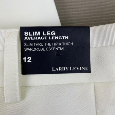 New Larry Levine Winter White Slim Leg Pants 12