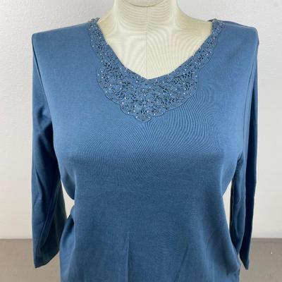 New CJ Banks Top with Beaded Neckline 1X