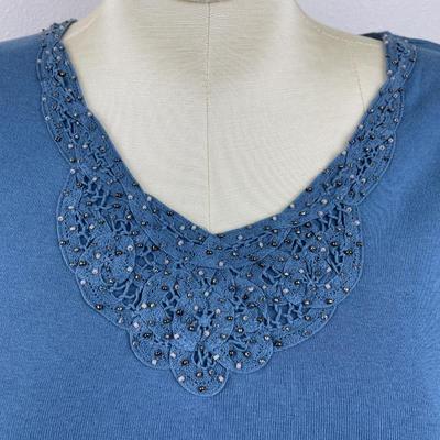 New CJ Banks Top with Beaded Neckline 1X