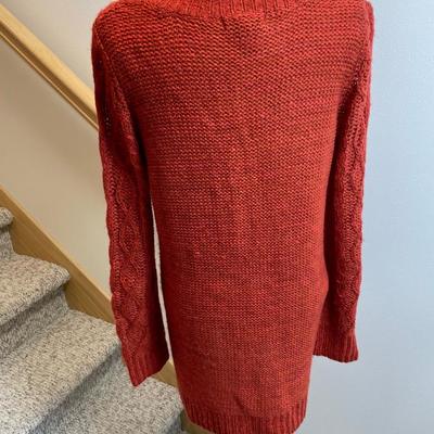 Pumpkin Cable Knit Long Sweater Medium