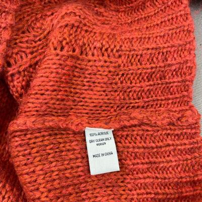 Pumpkin Cable Knit Long Sweater Medium