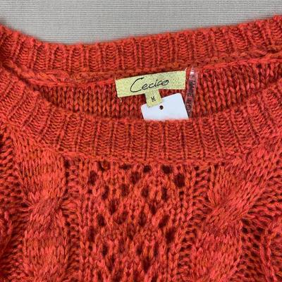 Pumpkin Cable Knit Long Sweater Medium